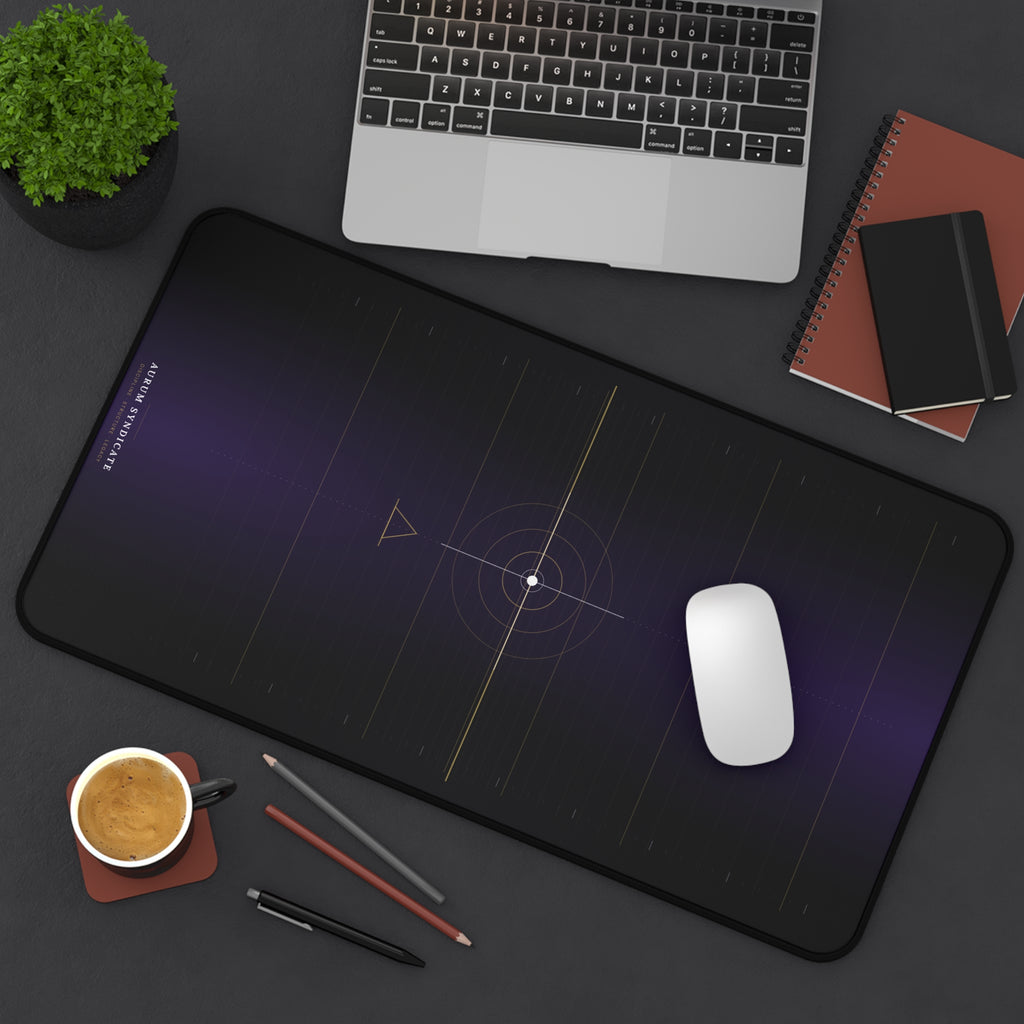 Celestial Target Desk Mat — Minimal Cosmic Gaming Mousepad