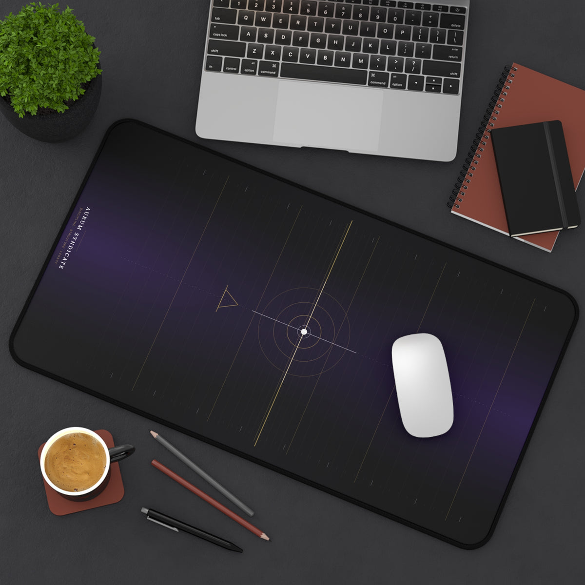 Celestial Target Desk Mat — Minimal Cosmic Gaming Mousepad